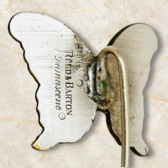 Vintage Reed & Barton Damascene Butterfly Stick Pin - Picture 7 of 7